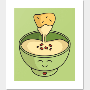 Kawaii Queso Bowl with Chip Posters and Art